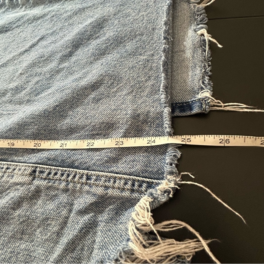 We The Free Elisa Denim Jean Pencil Skirt Back Slit Blue Size 0 - Picture 8 of 8